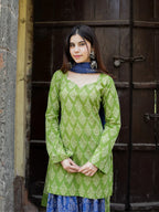 Suhani Green Blue Cotton Farshi Salwar Set