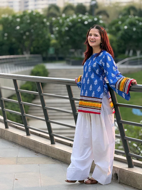 Aaira Royal Blue Printed Salwar Set