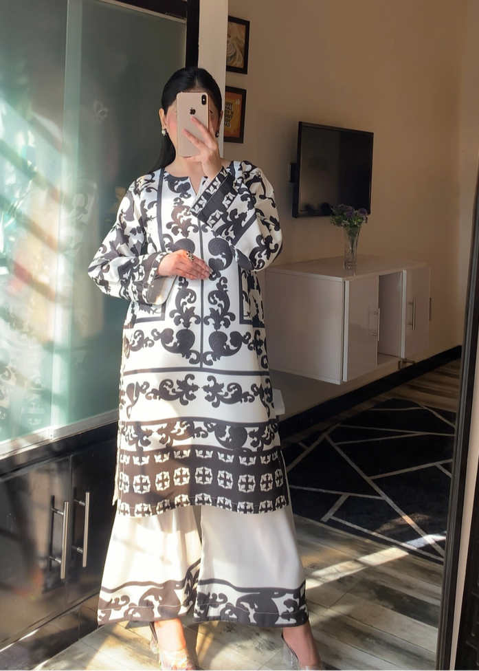 Elegant Malai Satin Co-ord Set