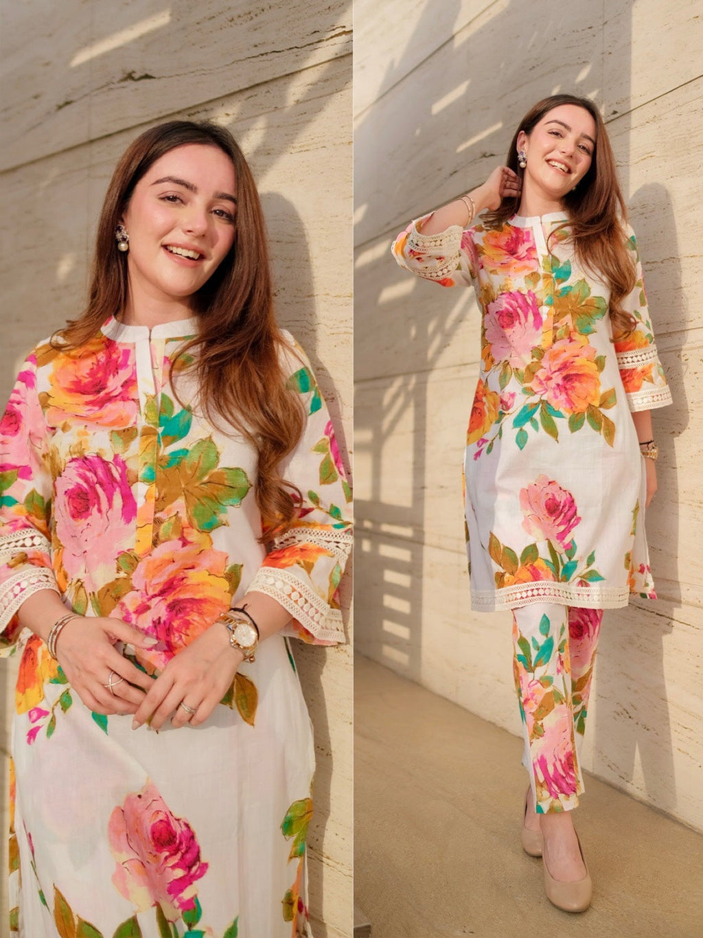 Flower Printed Attractive Kurta Set
