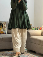 Hania Olive green Emerald Flair Salwar Suit