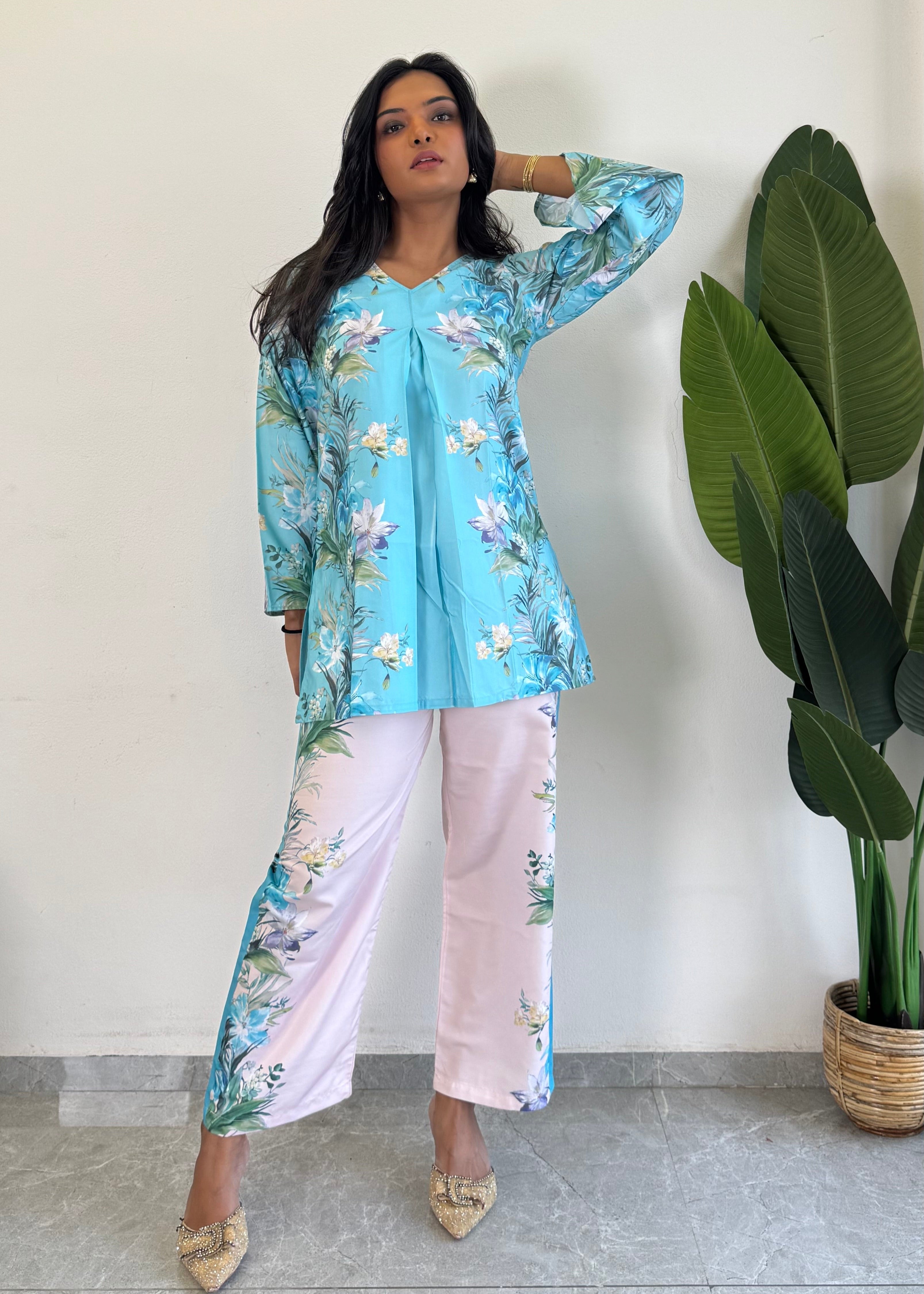 Chic & Comfy Raymond Cotton Flower Co-ord  Set
