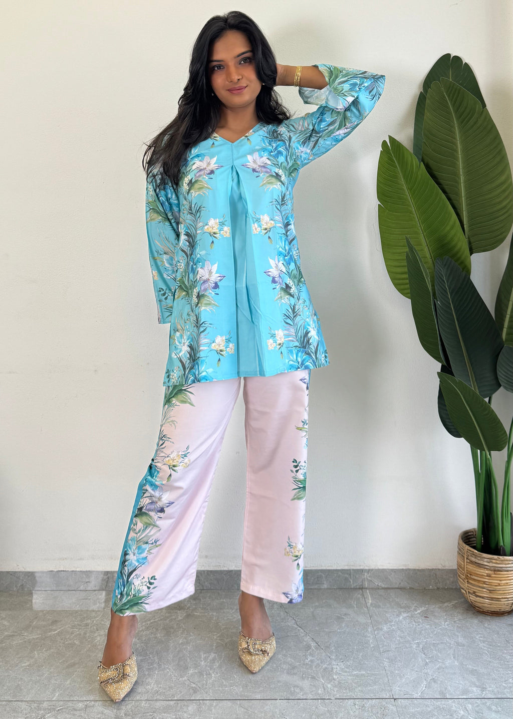 Chic & Comfy Raymond Cotton Flower Co-ord  Set