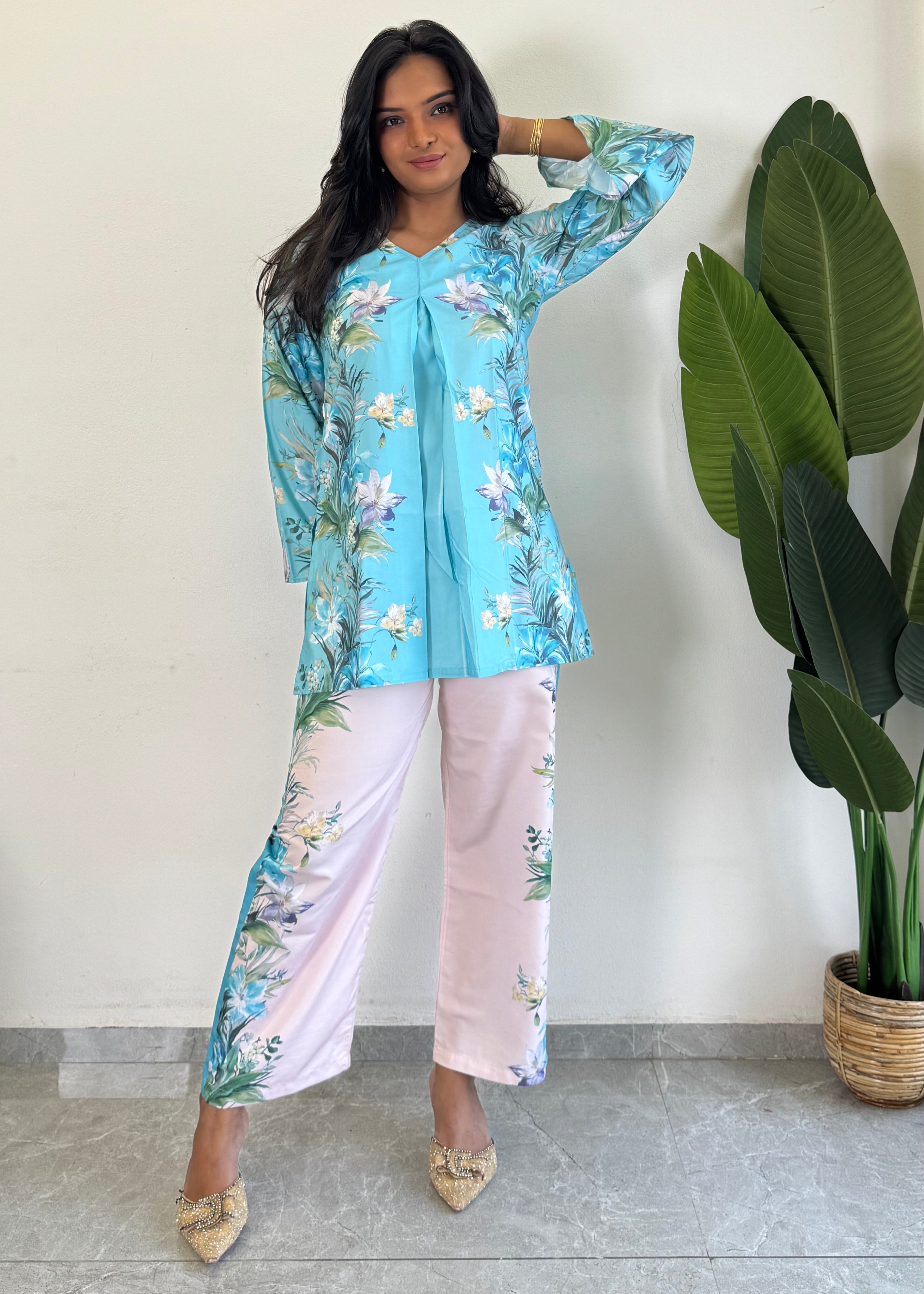 Chic & Comfy Raymond Cotton Flower Co-ord  Set