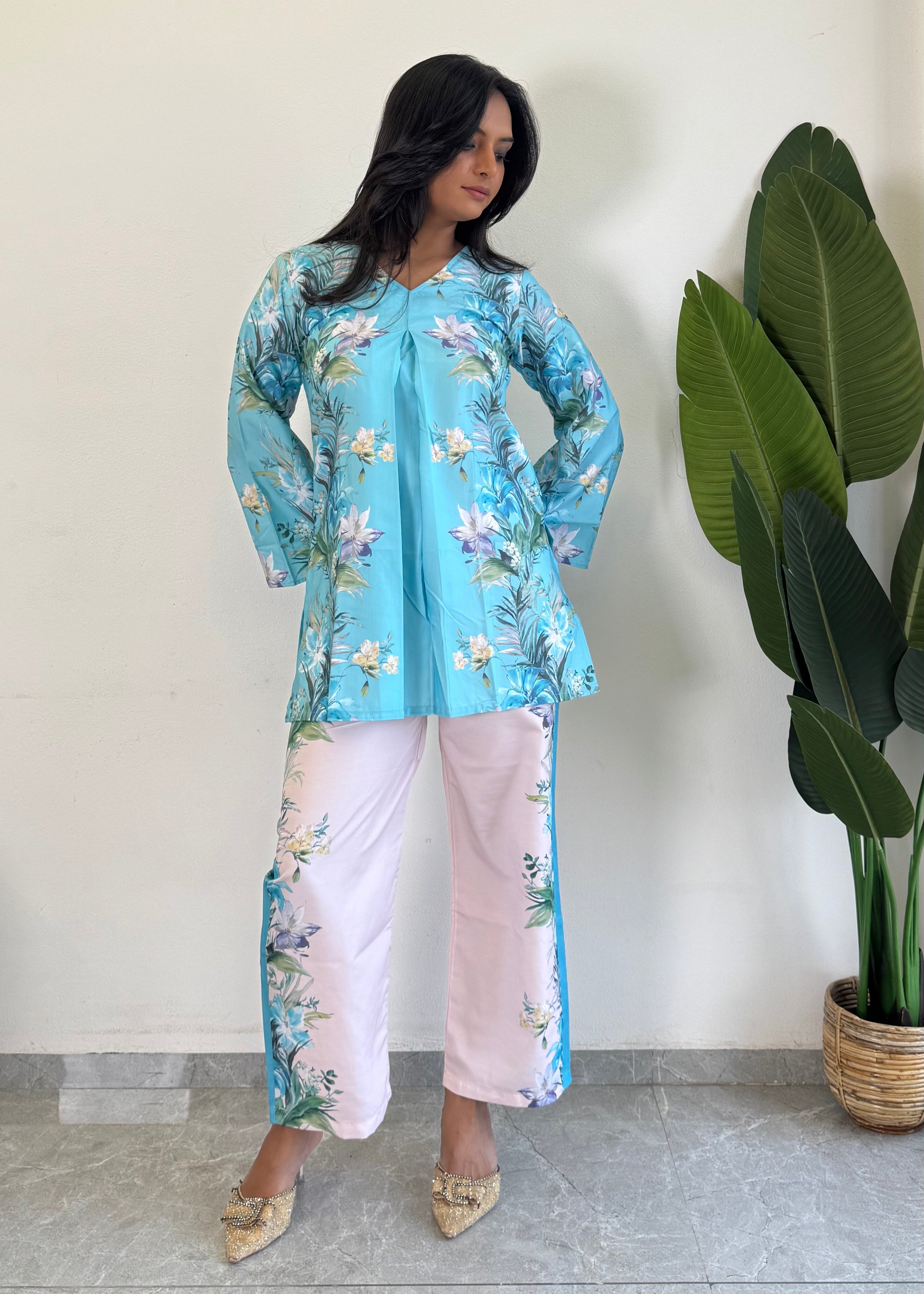 Chic & Comfy Raymond Cotton Flower Co-ord  Set