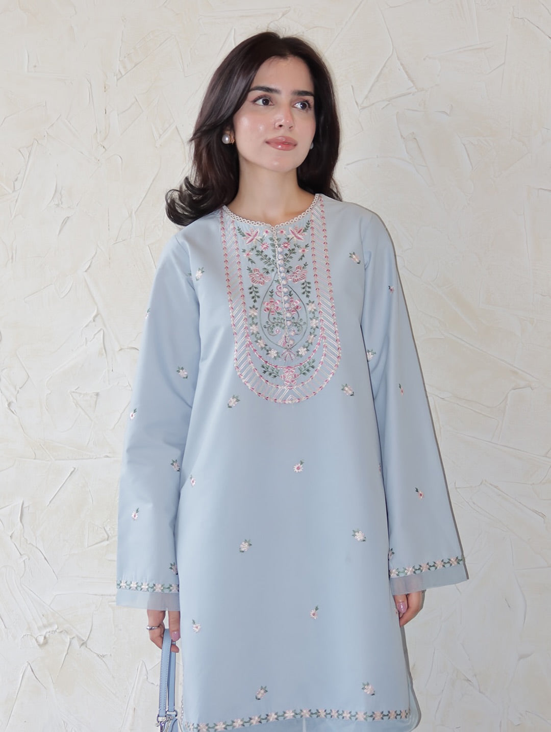 Zoya Pastel Embroidered Suit Set