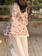 Rumisha Floral Wrap Kurti & White Farshi Palazzo Set