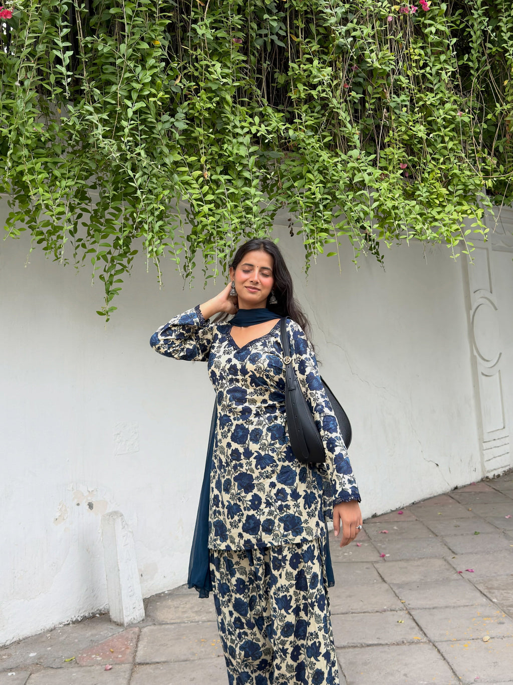Riya Midnight Bloom Kurta Farshi Suit Set