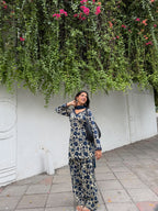 Riya Midnight Bloom Kurta Farshi Suit Set