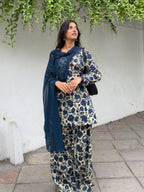 Riya Midnight Bloom Kurta Farshi Suit Set