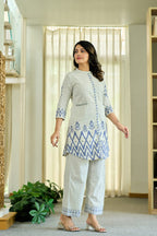 Chic Floral & Polka Dot Printed Pure Cotton Co-Ord Set