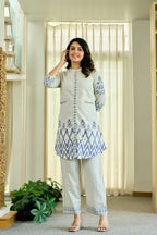 Chic Floral & Polka Dot Printed Pure Cotton Co-Ord Set