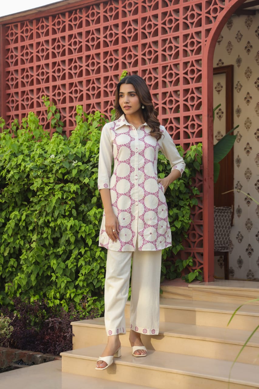 Modern Circle Print Pure Cotton Co-Ord Set