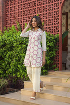 Modern Circle Print Pure Cotton Co-Ord Set