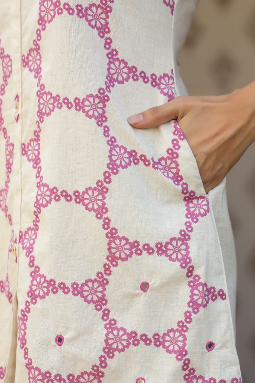 Modern Circle Print Pure Cotton Co-Ord Set