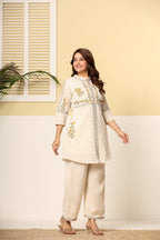 Premium Cotton Embroidered Co-ord set Floral Elegance Edition -