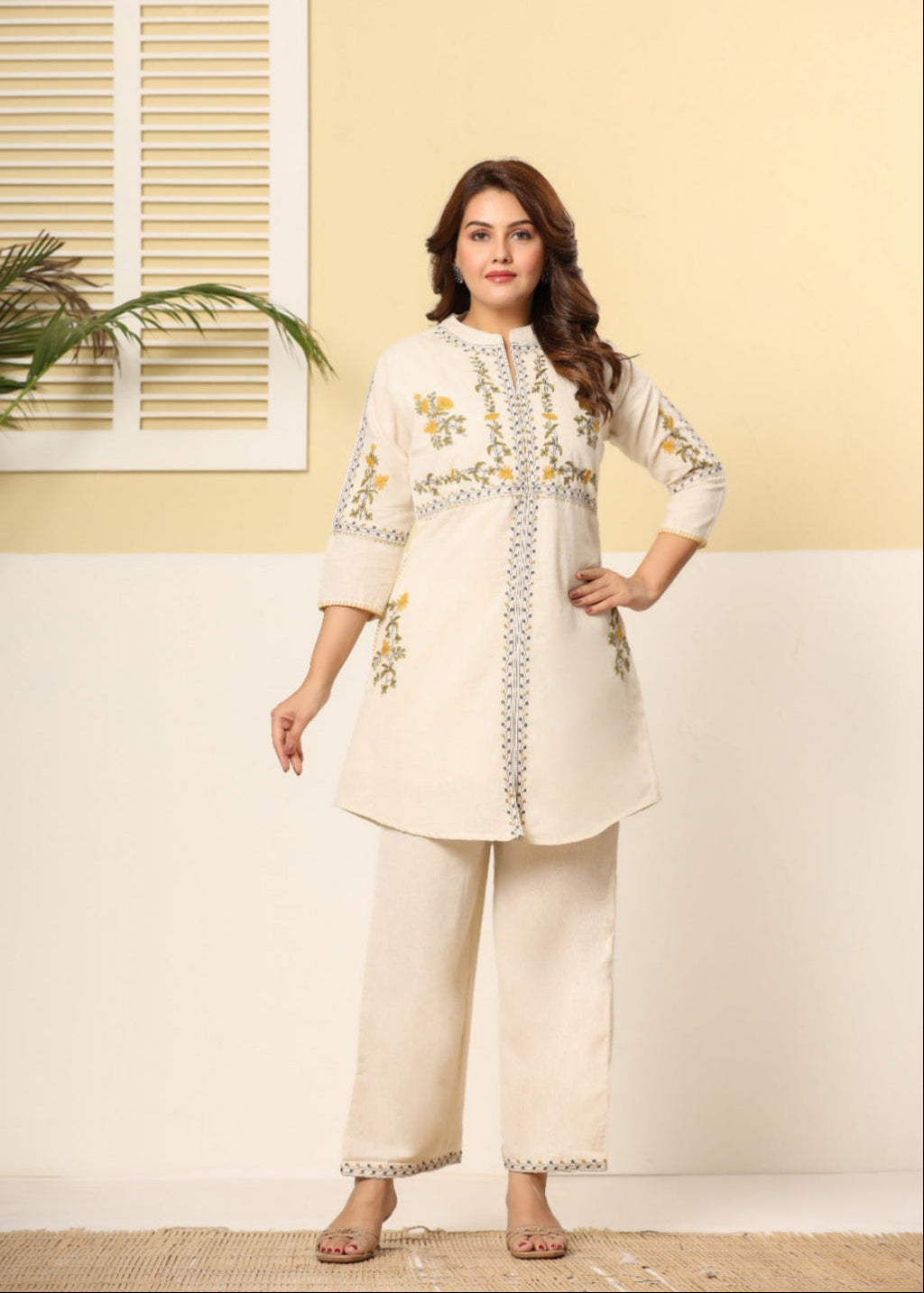 Premium Cotton Embroidered Co-ord set Floral Elegance Edition -
