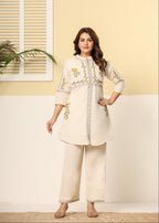 Premium Cotton Embroidered Co-ord set Floral Elegance Edition -