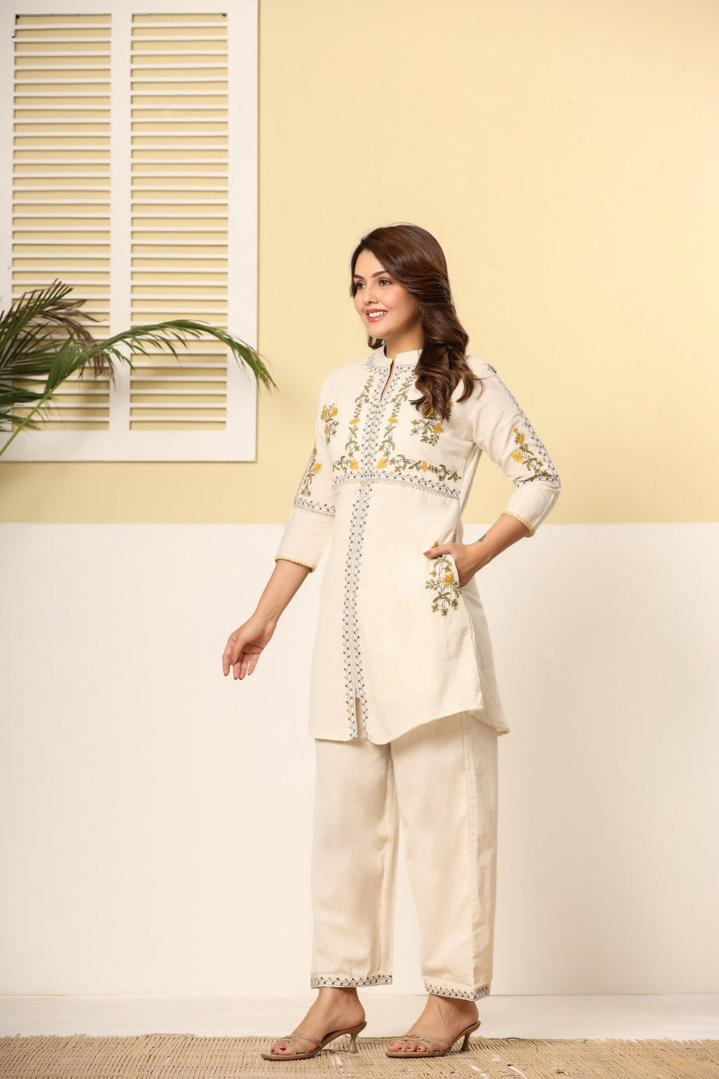 Premium Cotton Embroidered Co-ord set Floral Elegance Edition -