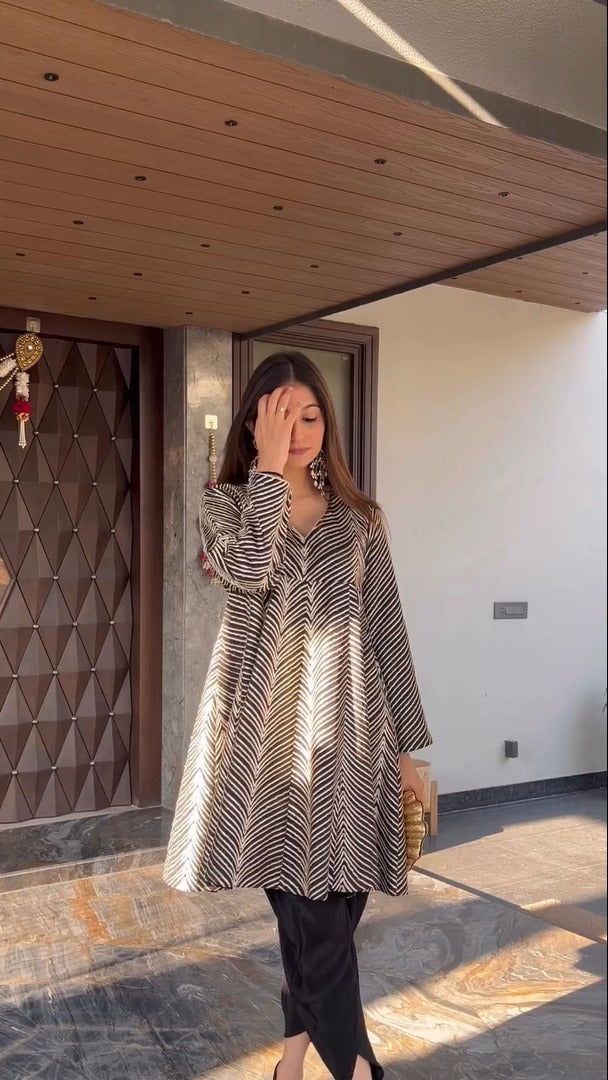Midnight Chevron Tunic Set