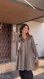 Midnight Chevron Tunic Set