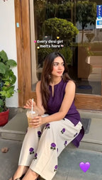 Ziya Purple Schiffli Embroidered Co-Ord Set