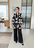 Black Floral Cutwork Embroidered  Co-ord Set