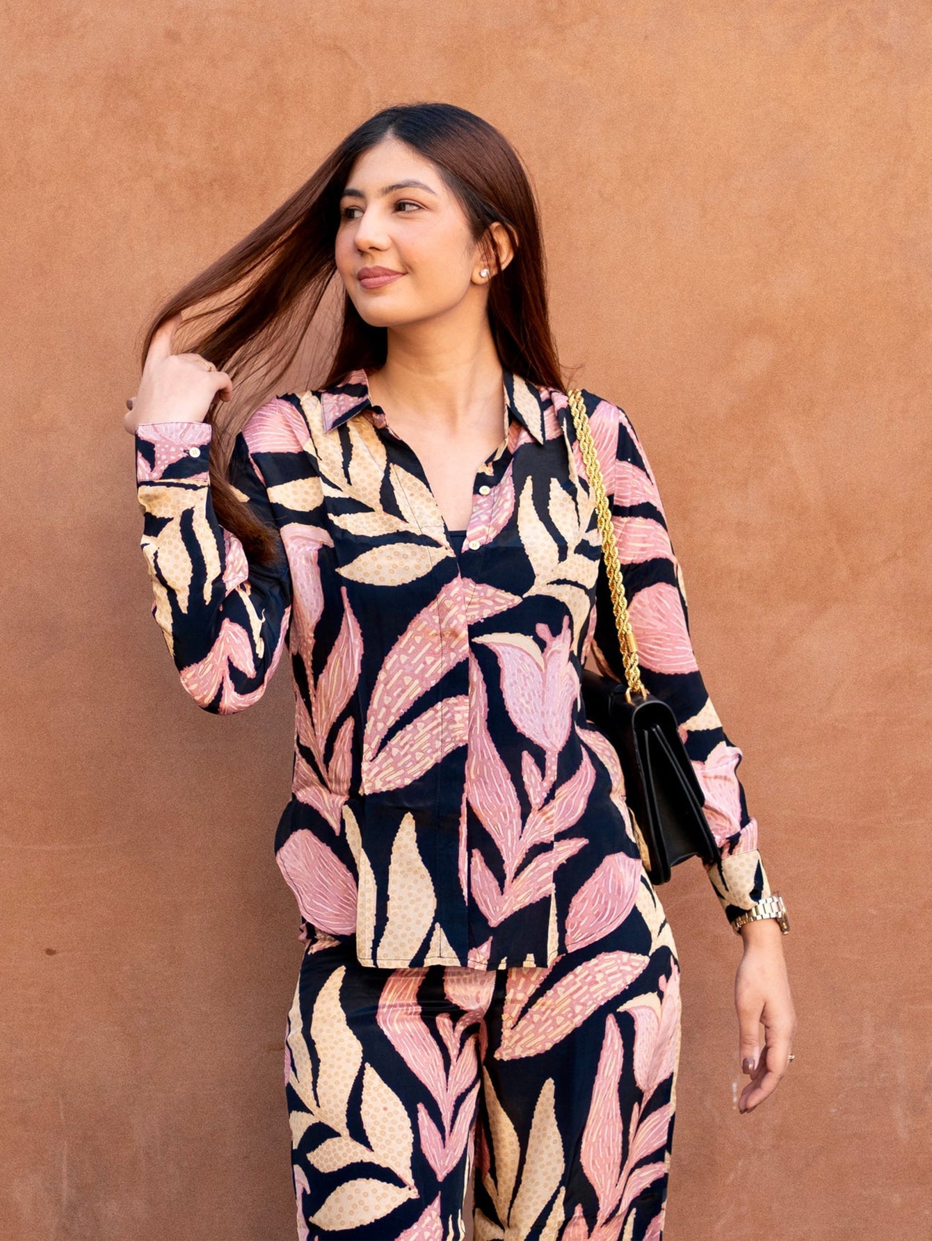 Black Floral Printed Co-ord Set