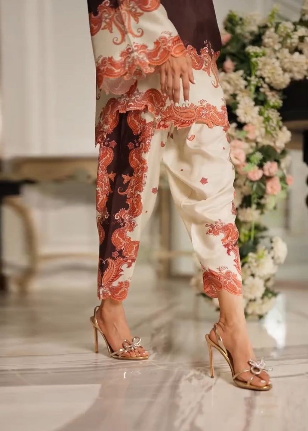 Brown & Cream Paisley Print Co-ord Set