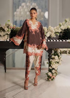 Brown & Cream Paisley Print Co-ord Set