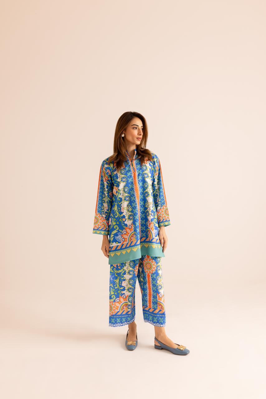 Classic Blue Unique Poly Cotton Co-ord Set