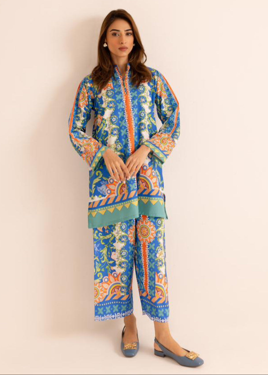 Classic Blue Unique Poly Cotton Co-ord Set