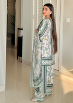 Classic Green Printed Suit Set with Dupatta