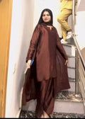 Comfortable & Chic Brown Malai Satin Co-ord Suit Set