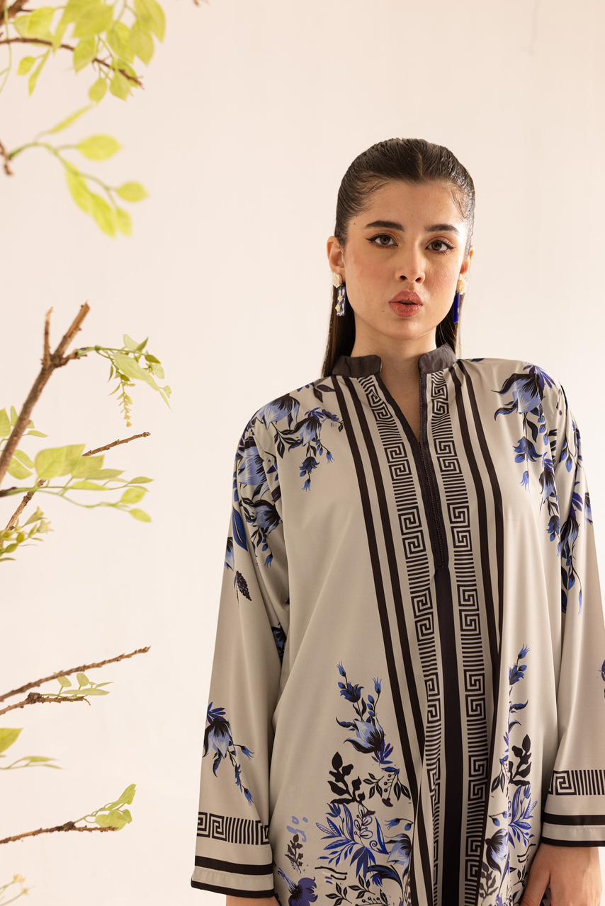 Elegant Malai Satin Printed Co-ord set
