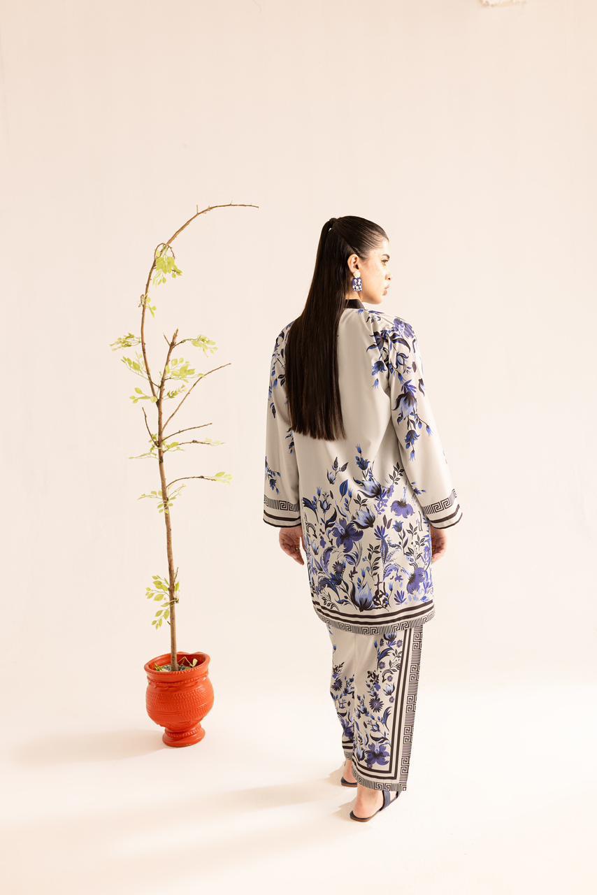 Elegant Malai Satin Printed Co-ord set