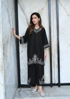Elegant Thread Work Floral Embroidered Co-ord Set