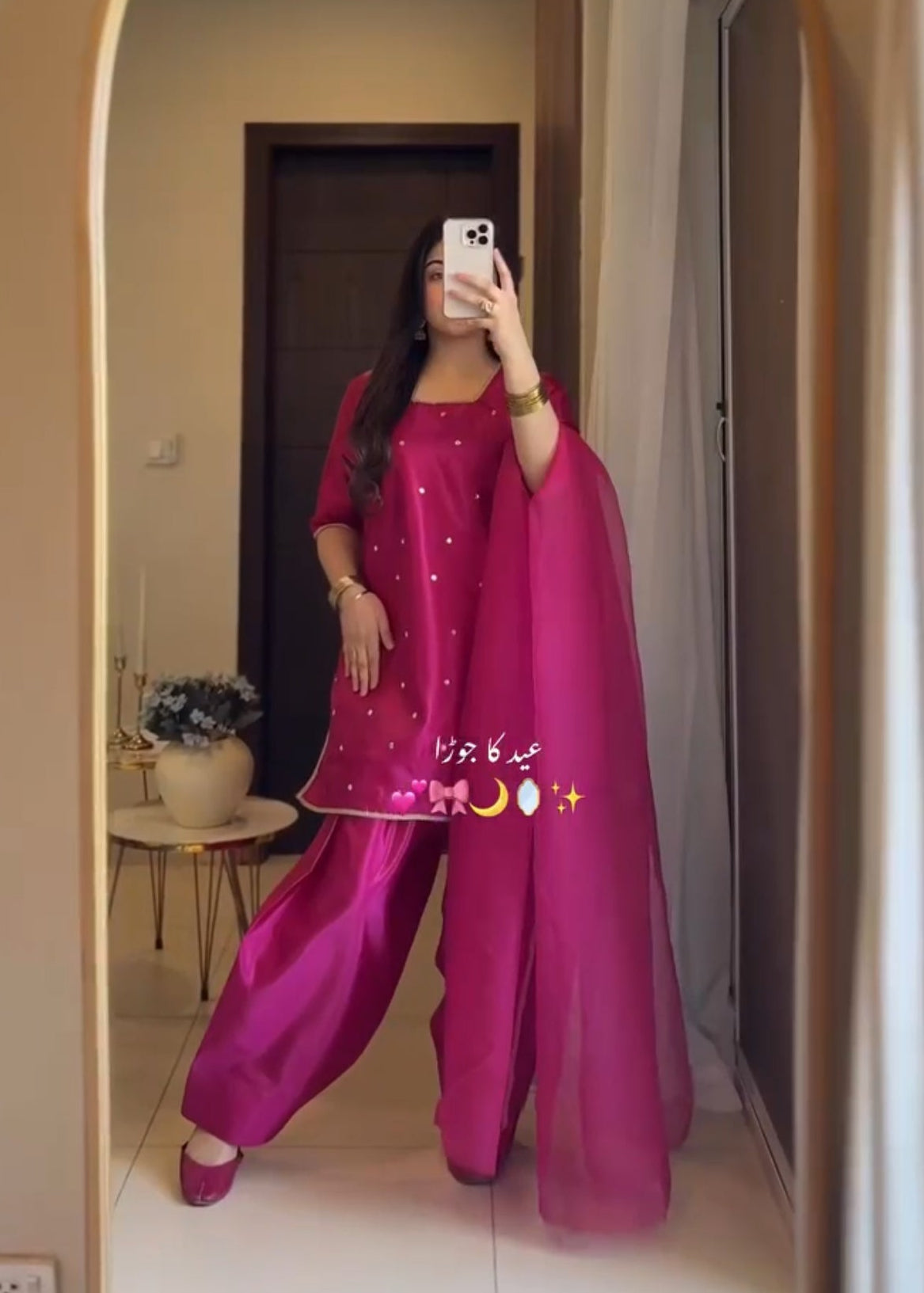 Ethereal Elegance Roman Silk Georgette Suit Set with Dupatta