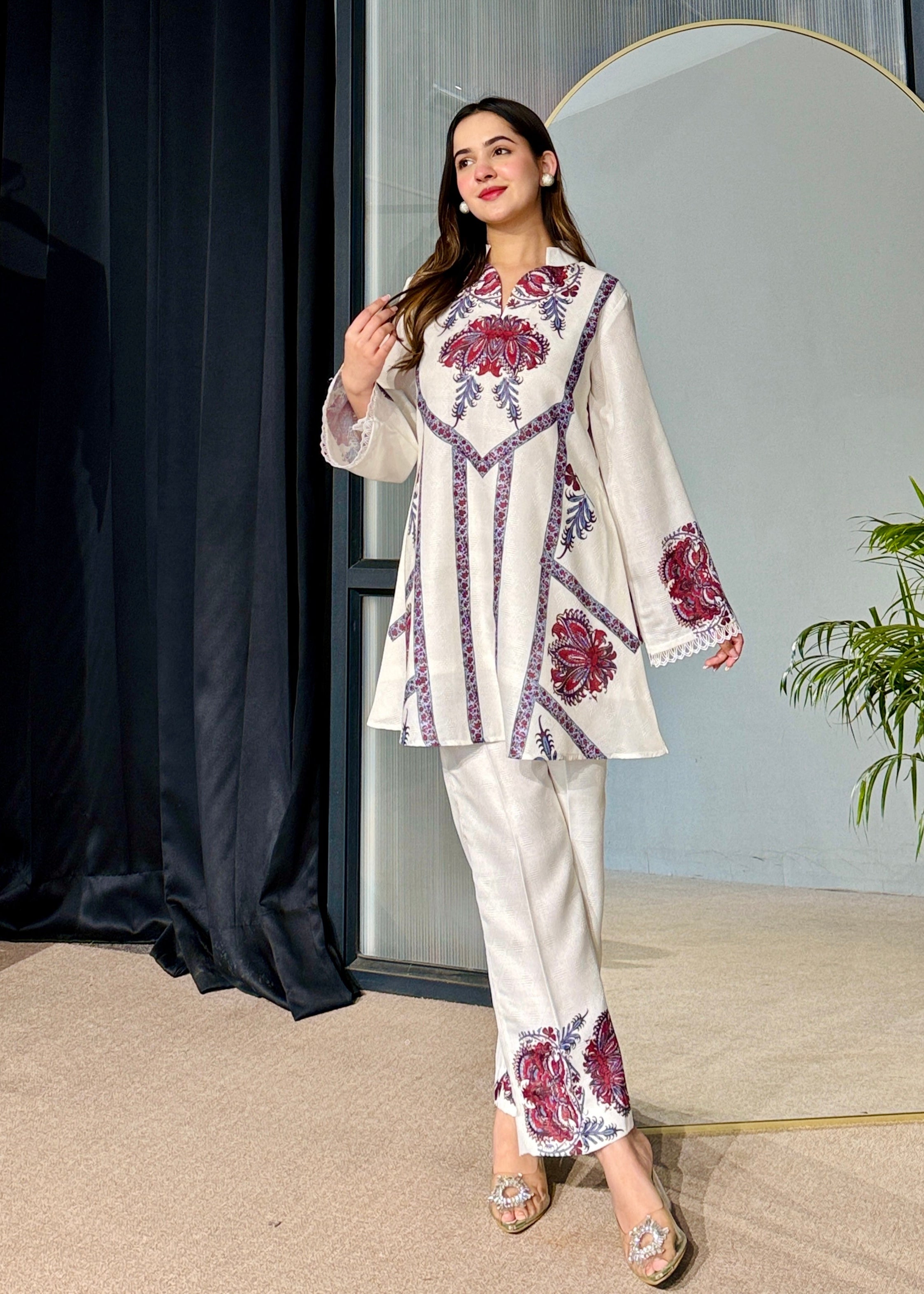Flower Printed Fancy Party Co-ord Set