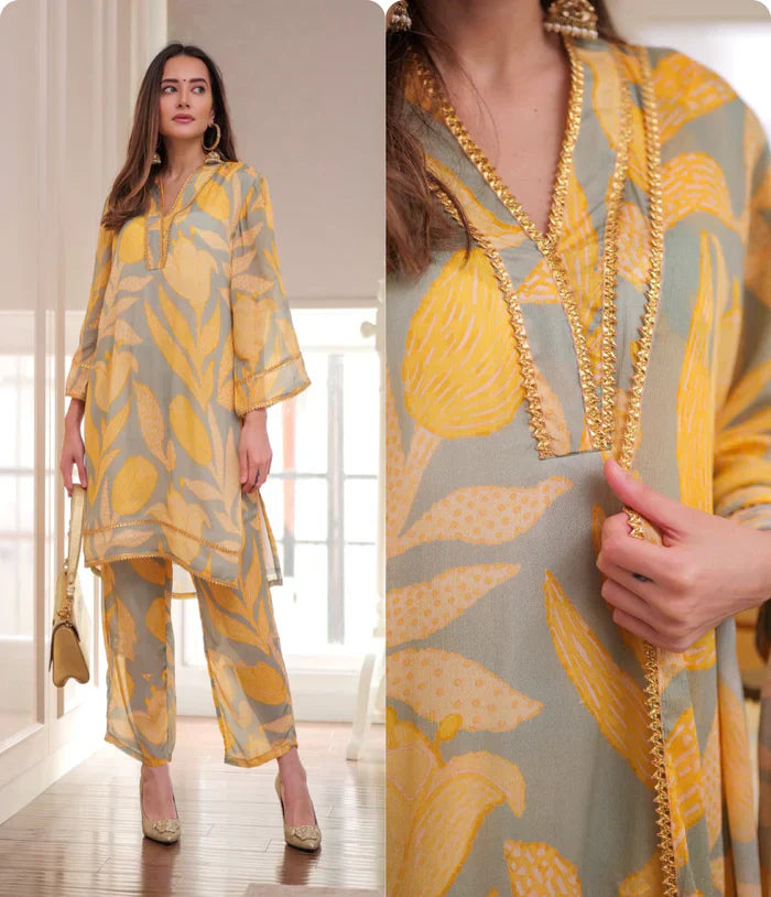 Flower Printed Georgette Suit Set
