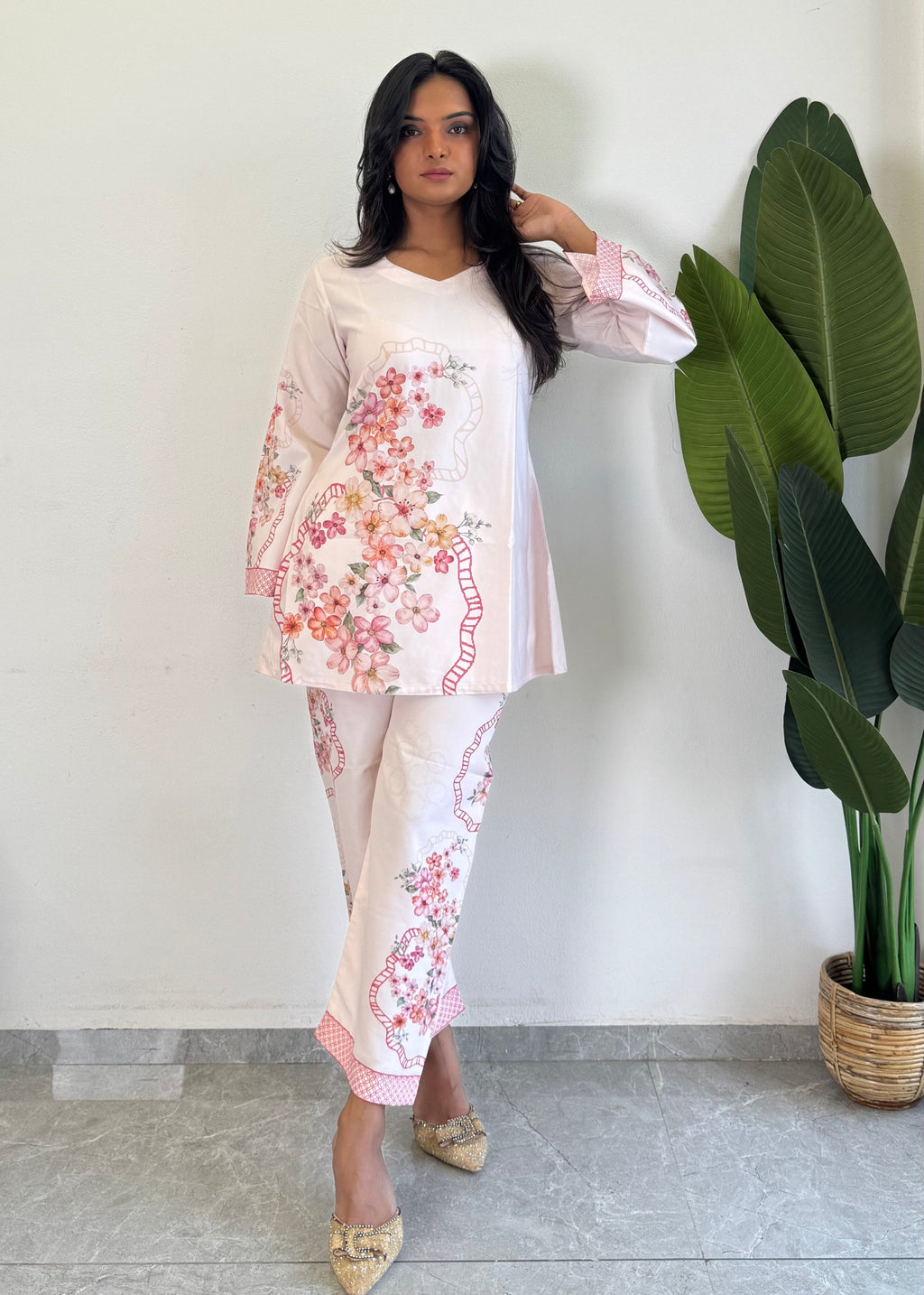 Chic & Comfy Raymond Cotton Flower Co-ord  Set