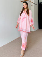 Pink Floral Pink Pakistani Style suit  Set
