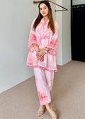 Pink Floral Pink Pakistani Style suit  Set