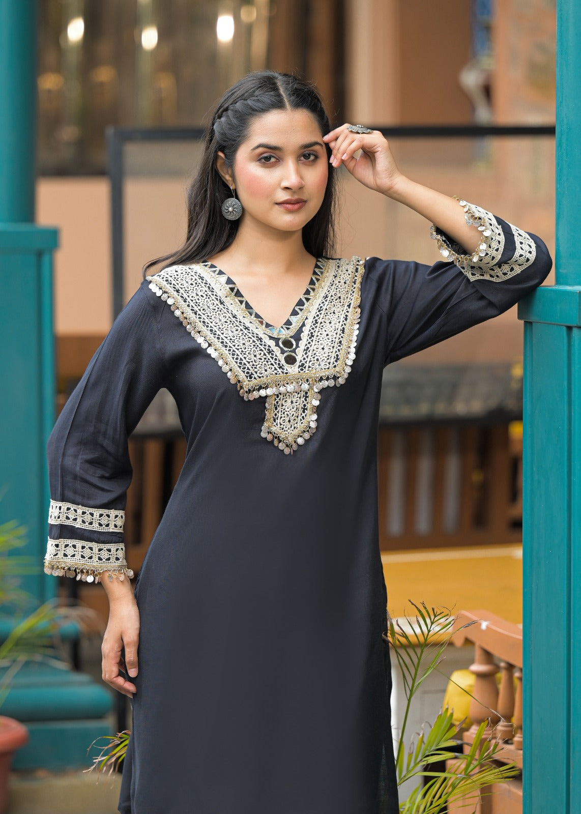 Roman Silk Co-ord Set with Pure Jacquard Bottom co-ord set